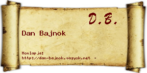 Dan Bajnok névjegykártya